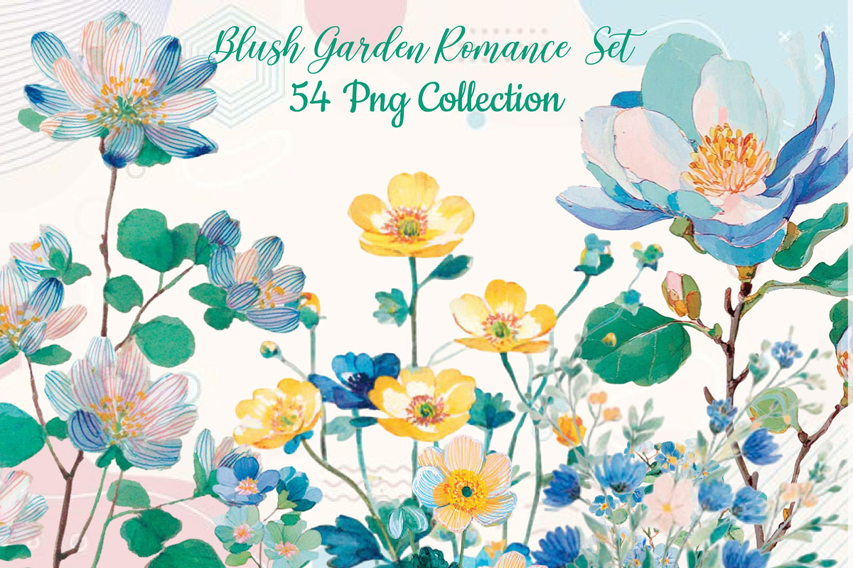 Blush Garden Romance Clipart Set, an Illustration by DreamCafeArt (Photo 1 of 10)