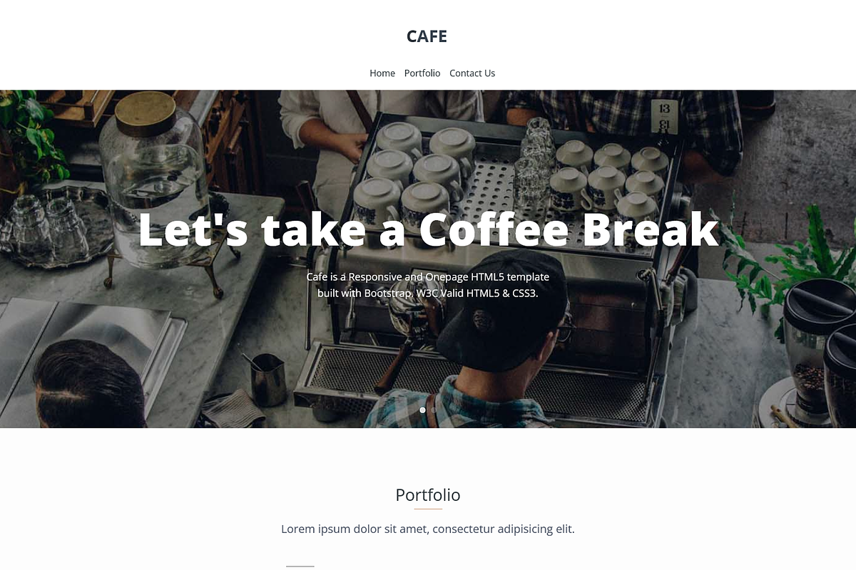 Cafe - Onepage HTML5 Template, a HTML Template by ColorsThemes (Photo 2 of 3)