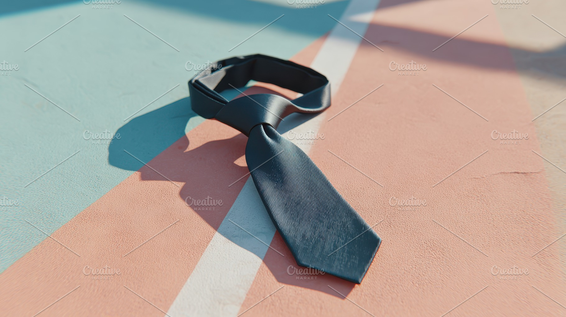 Stylish black tie on a pastel color background, an Abstract Photo by AlyaAnd