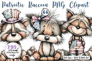 Patriotic Raccoon PNG Clipart, a Seasonal Illustration by CreationArt (Thumbnail 1 of 7)