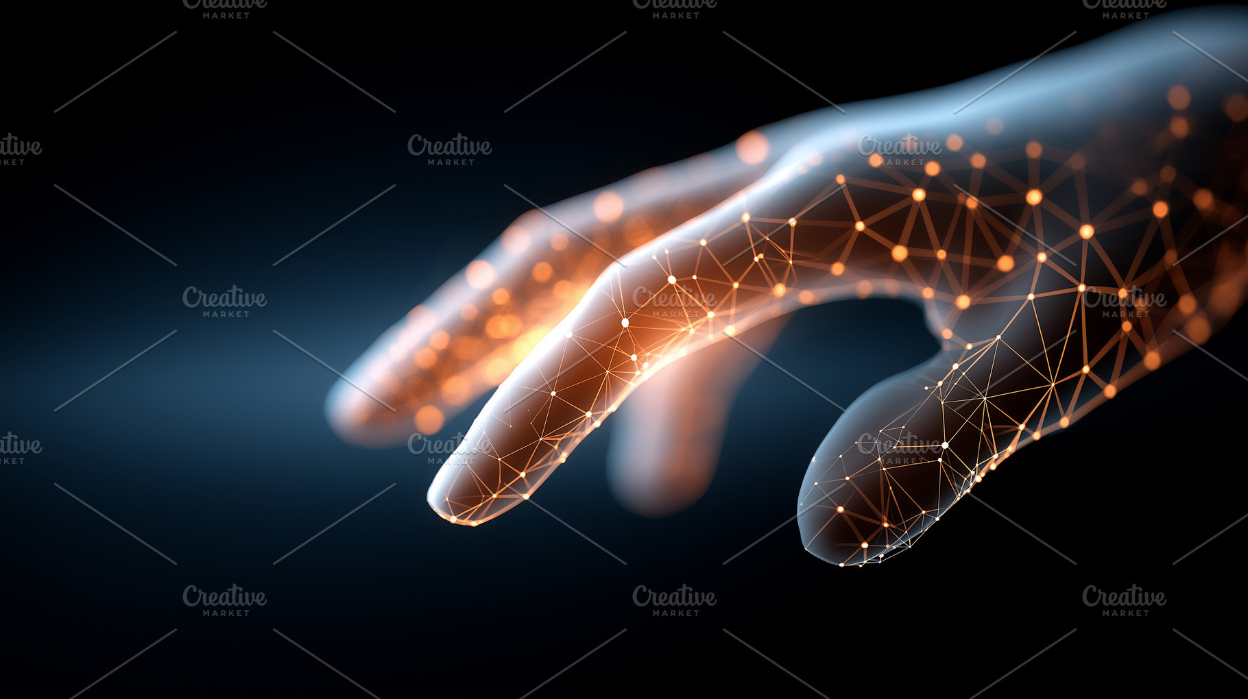 Futuristic digital hand composed of, a Technology Photo by MistyDay