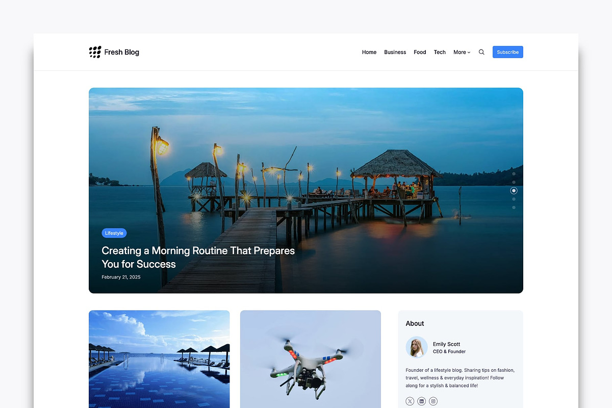Modern Personal Blog WordPress Theme