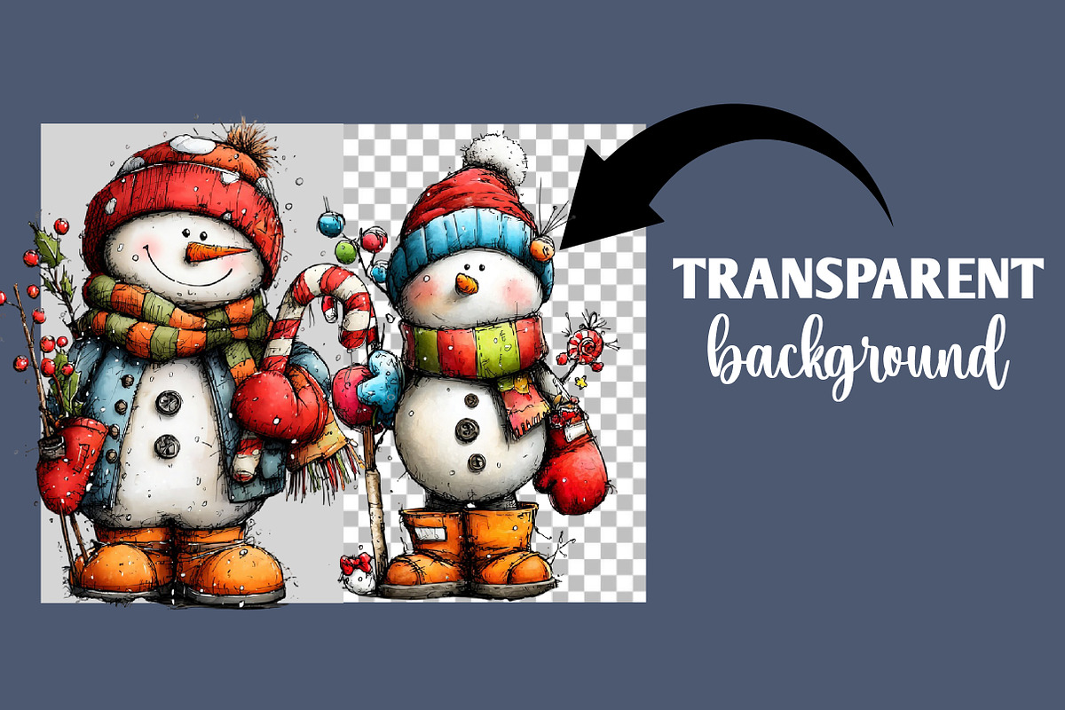 New year Snowman  clipart, an Illustration by Designworld (Photo 2 of 6)