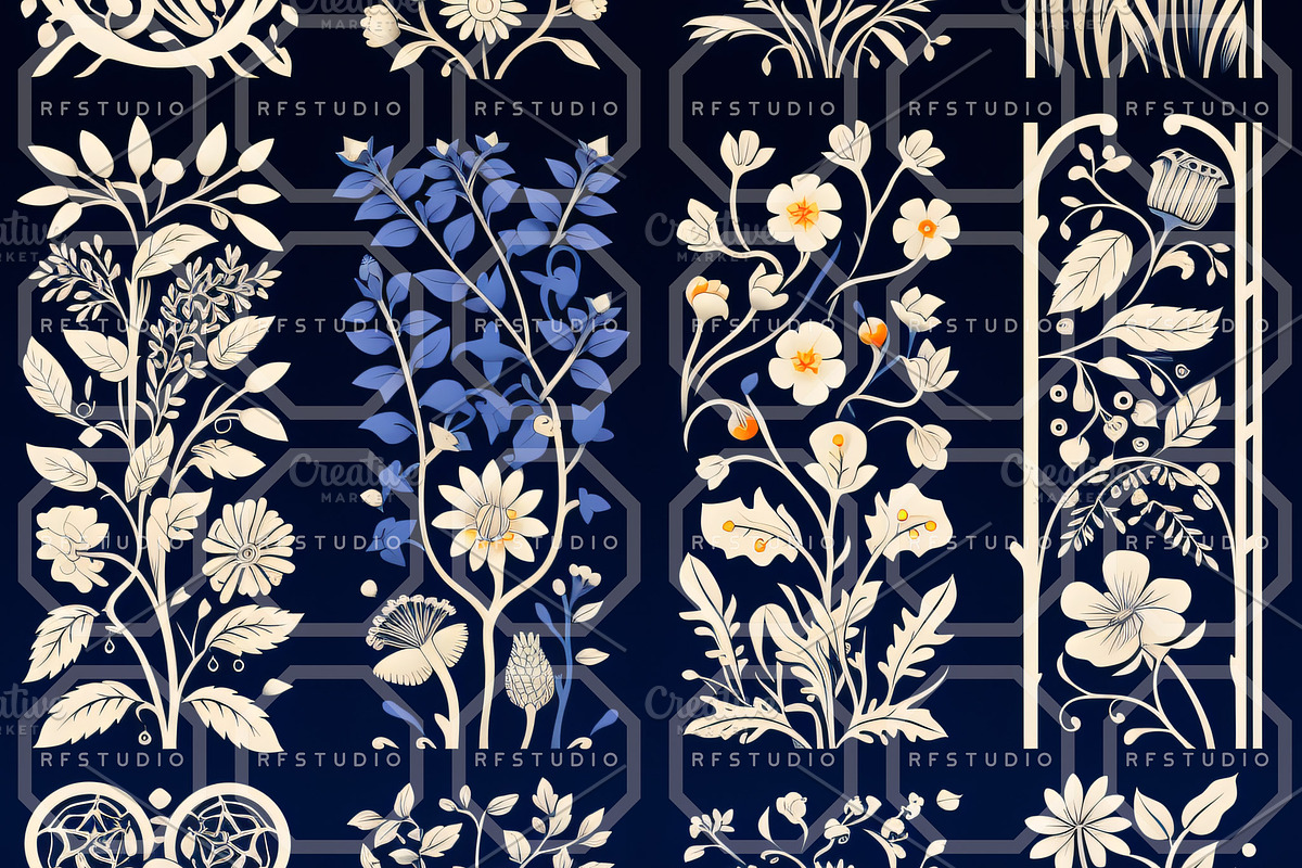 FUSION CHINOISERIE. Seamless Pack, a Texture Illustration by RefinedFantasyStudio (Photo 8 of 9)