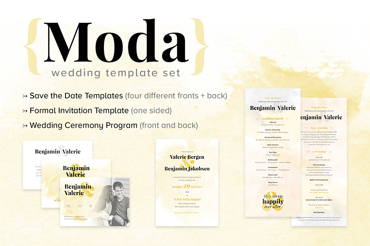 Moda - Wedding Collection, a Card Template by Mosaic Web Market (Photo 1 of 9)