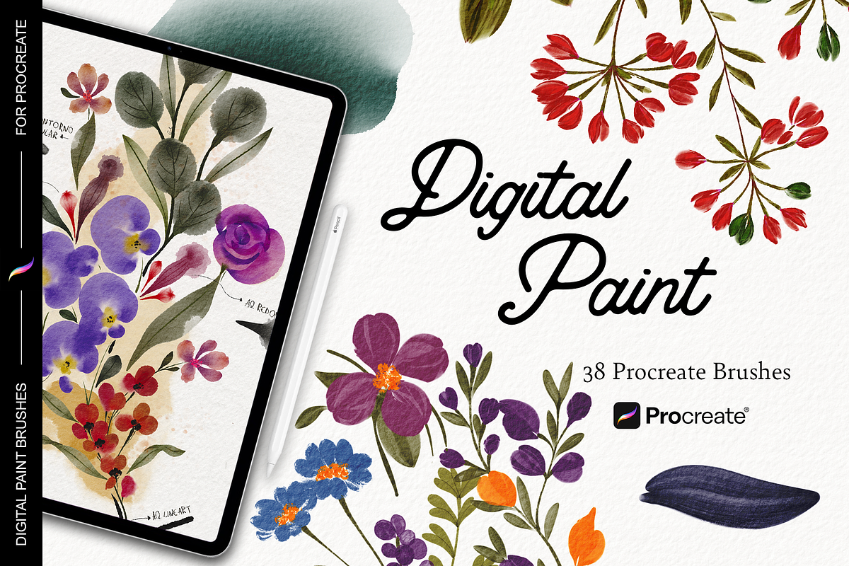 Digital Paint brushes for Procreate, a Brush Add-On by Patternish (Photo 1 of 3)