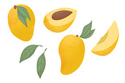 Mango hand drawn clip art, a Food Illustration by Thkatefox (Thumbnail 4 of 6)