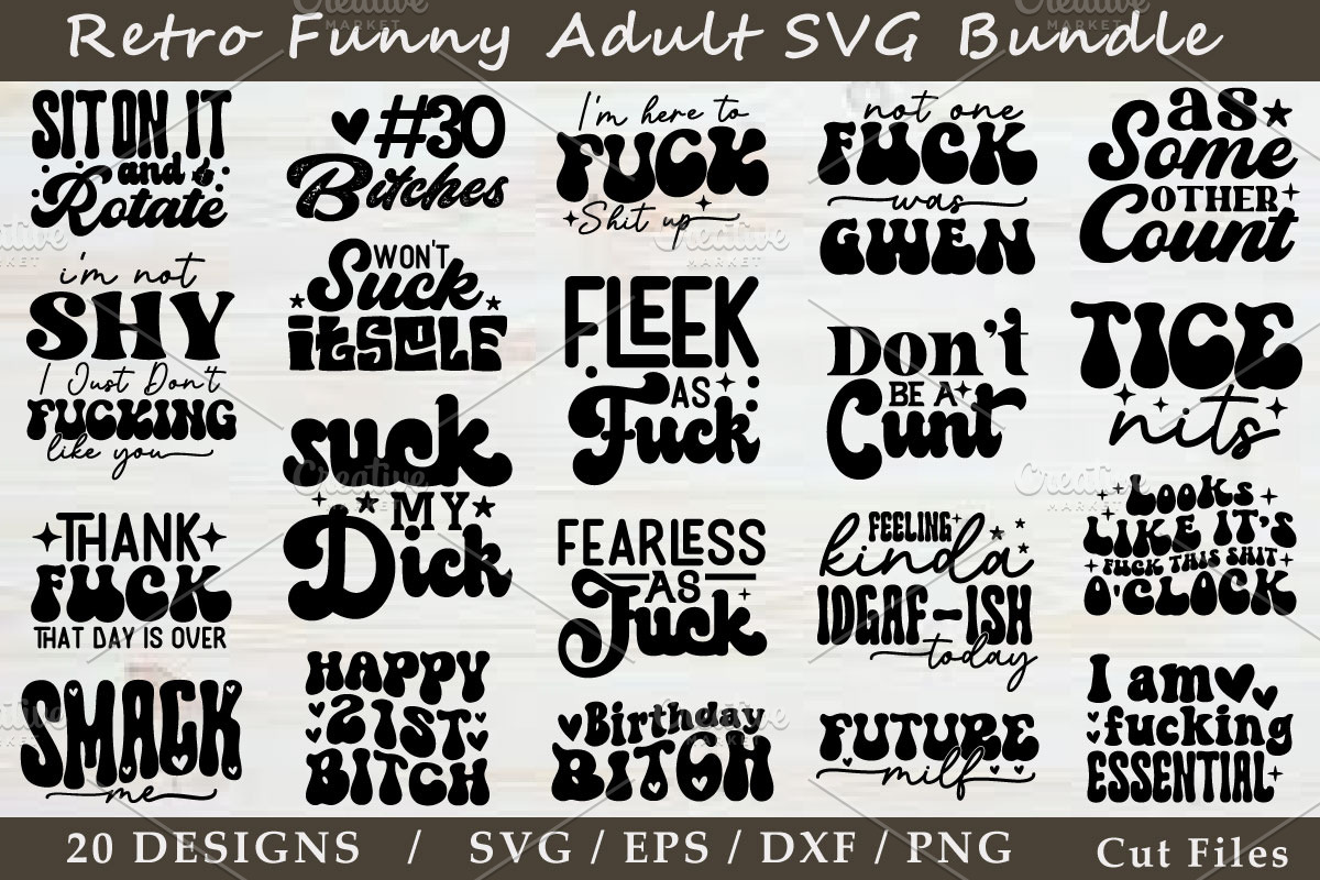 Retro Adult SVG Bundle, Adult SVG Bu, a Graphic by akazaddesign (Photo 1 of 15)