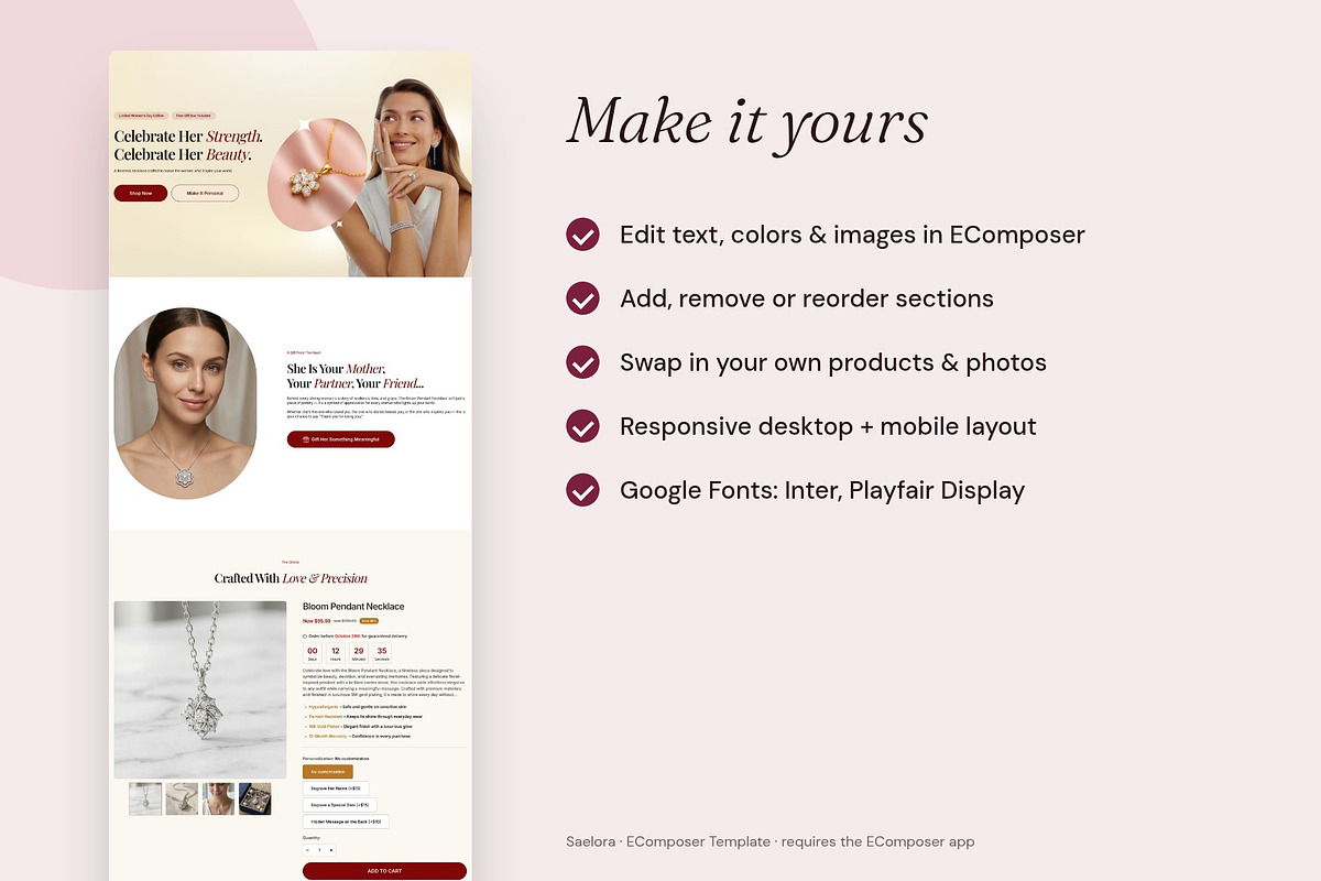 Saelora - Shopify EComposer Template, a Shopify Template by Boost Convert (Photo 4 of 11)