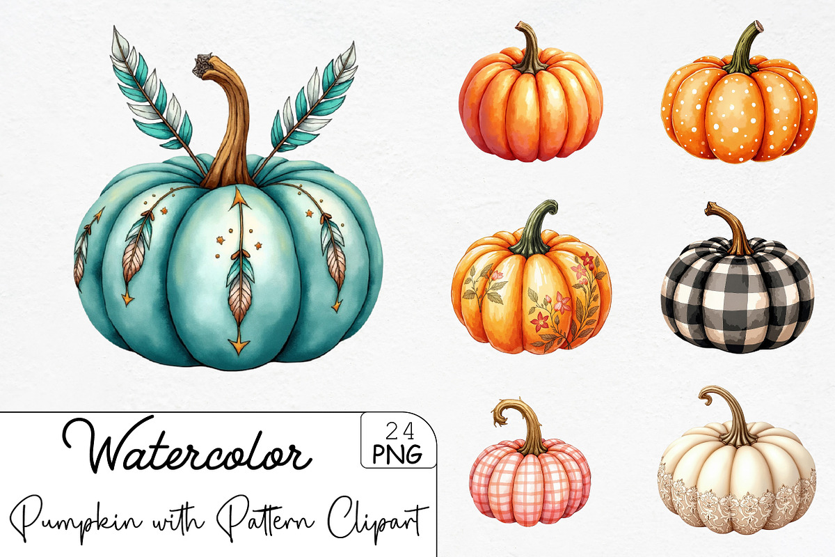 Pumpkin with Pattern Sublimation Cli, an Illustration by CrexoraLab (Photo 1 of 5)