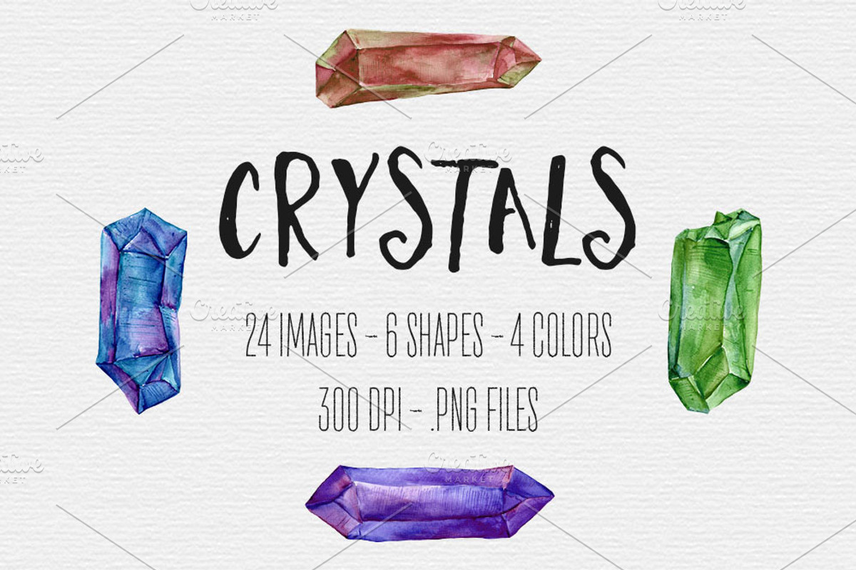 Watercolor Crystals, an Illustration by TigerlilyDesignCo (Photo 1 of 3)