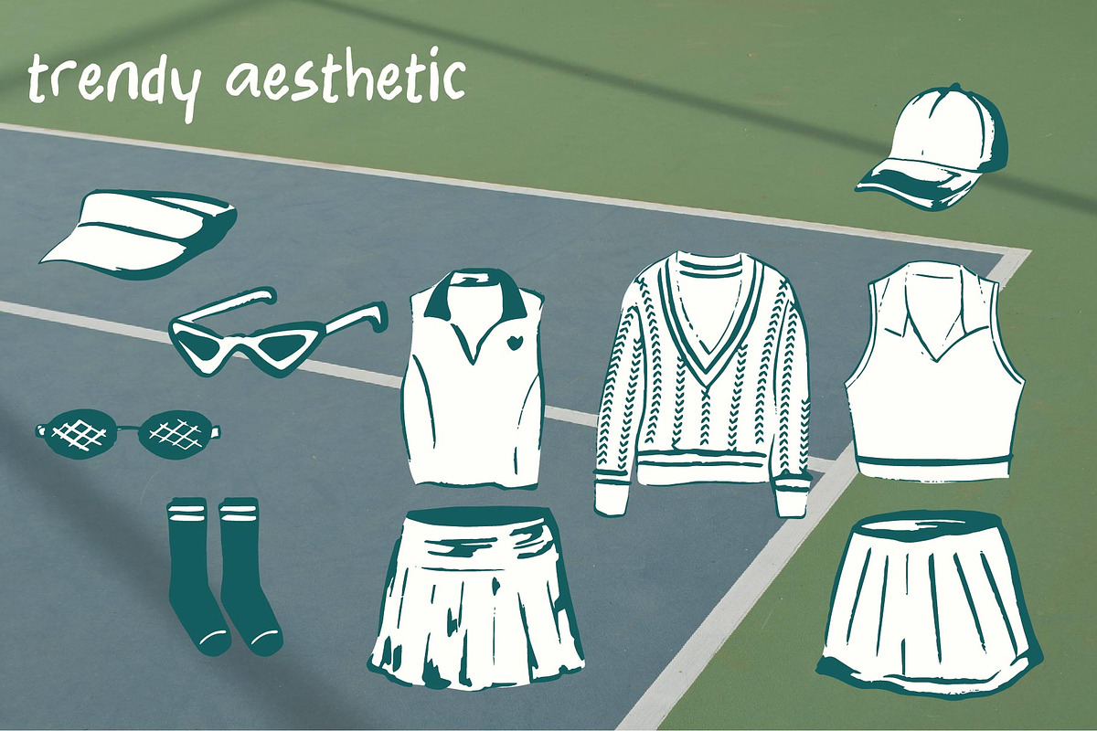 All Things Tennis – Retro Club Style, an Object Graphic by MayBay Studio (Photo 2 of 5)