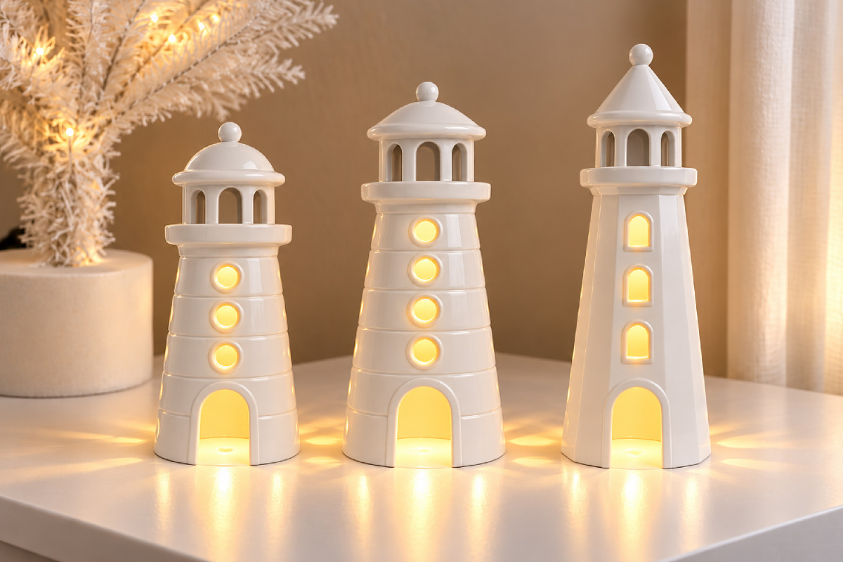 Glowing Lighthouse Lantern Trio STL, an Object 3D Model by Layerology (Photo 1 of 3)