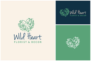 Vine Plant Floral Heart Love Logo, a Branding & Logo Template by Enola99d