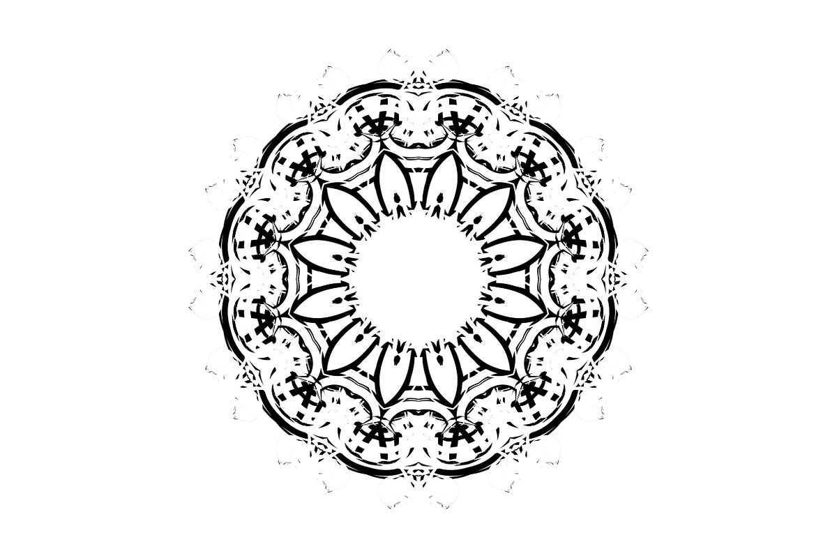 Black and White Mandala Patterns Set, a Decorative Illustration by NJ Himel (Photo 14 of 101)