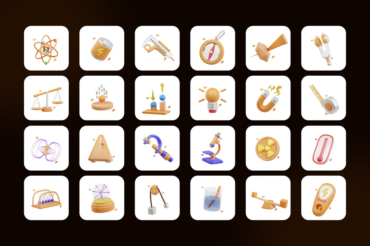 Physics 3D Icon Set, an Object 3D Model by Karacis Studio (Photo 6 of 6)
