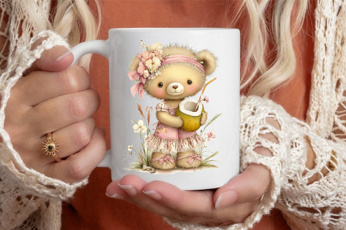 Whimsical Summer Teddy Bear Clipart, an Illustration by designcity5 (Photo 4 of 5)