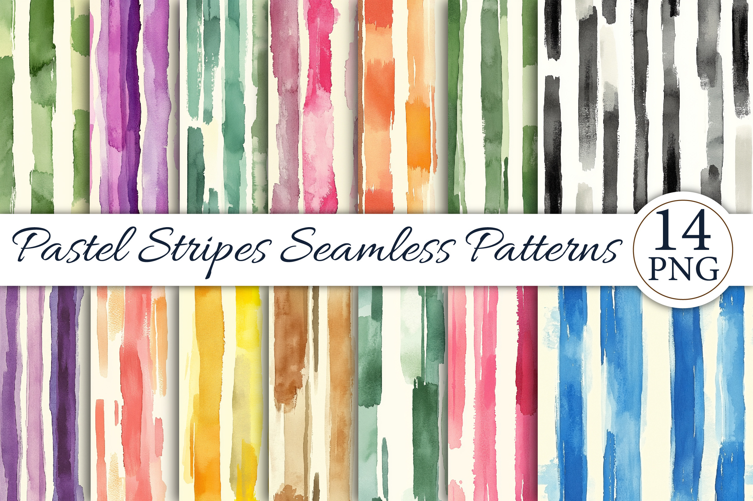 Pastel Stripes Seamless Patterns, a Pattern Graphic by Libby Wishes