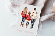 Family in Christmas sweaters clipart, a Person Illustration by Hello My Print (Thumbnail 2 of 9)