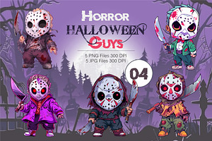 Cartoon Horror Halloween Guys 04., a Decorative Illustration by KENO Mascots