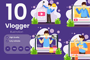 Vlogger Illustration Pack, an Illustration by baii09 (Thumbnail 1 of 4)