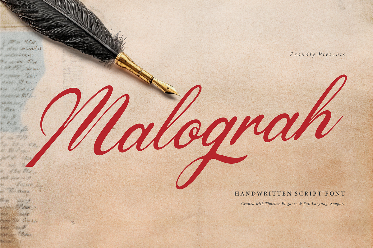 Malograh | Handwritten Script Font, a Script Font by gracetype_studio (Photo 1 of 11)