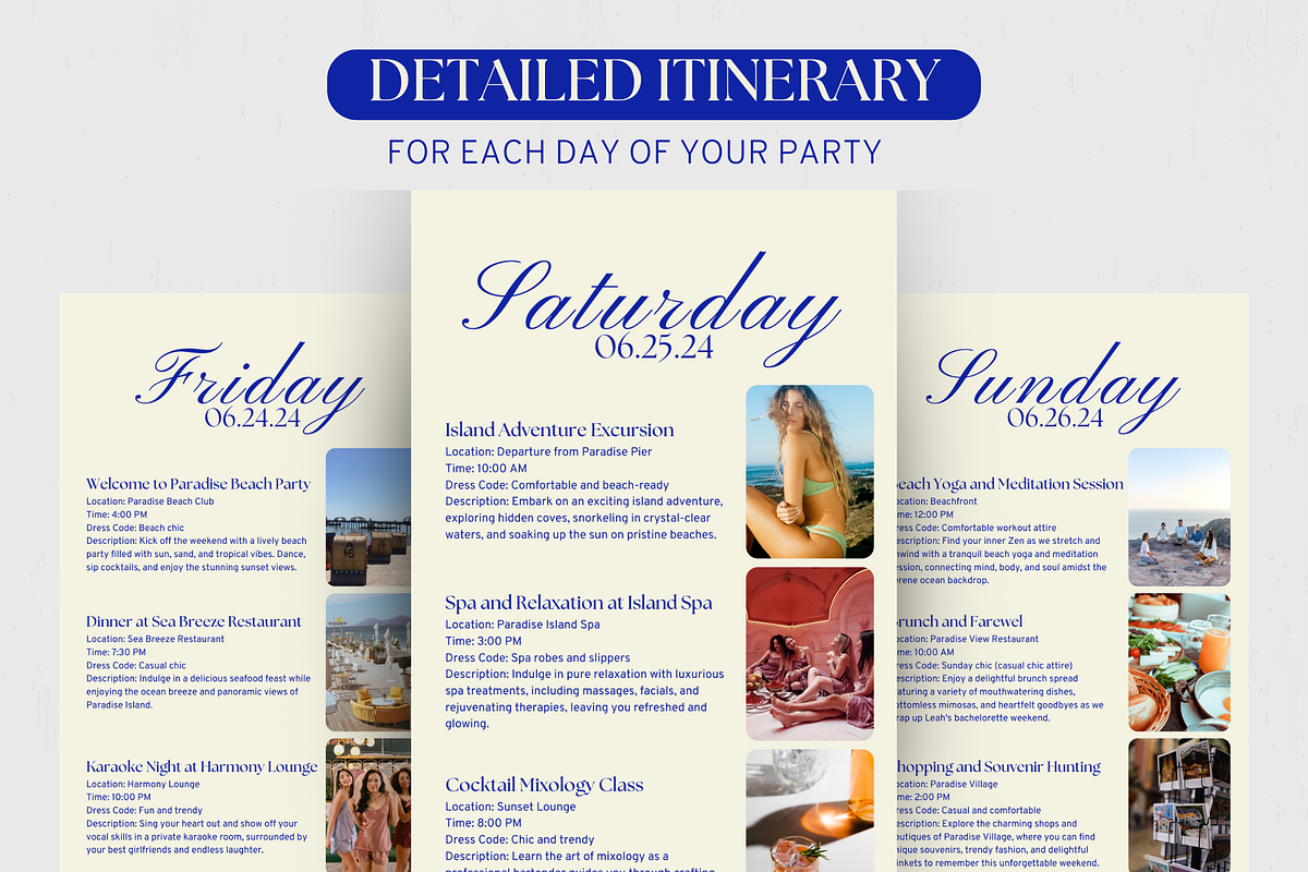 Bachelorette Itinerary Party Planner, an Invitation Template by Story Native (Photo 6 of 10)