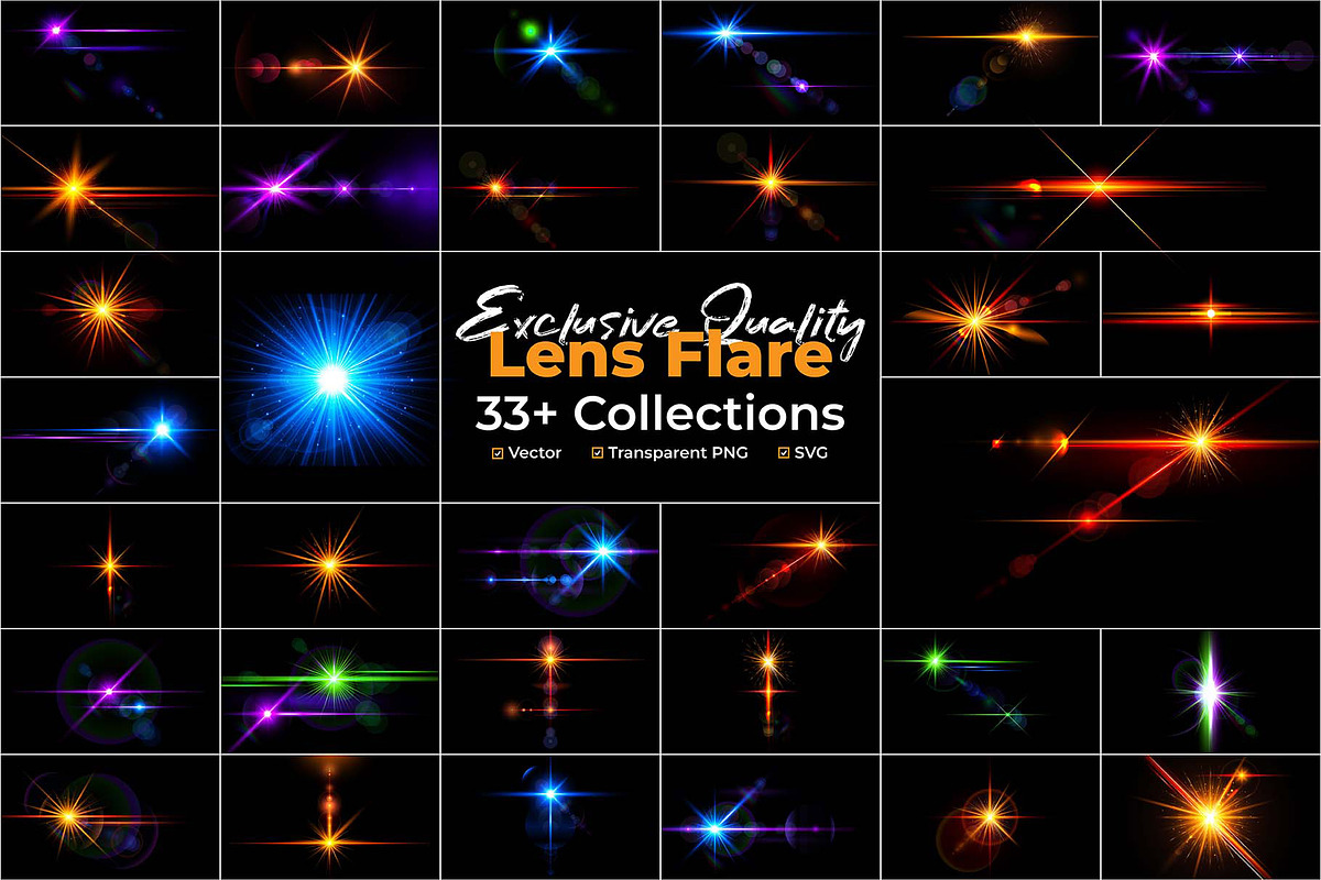 33 Multi Color Light Lens Flare, an Action Add-On by MRI STUDIO (Photo 1 of 9)