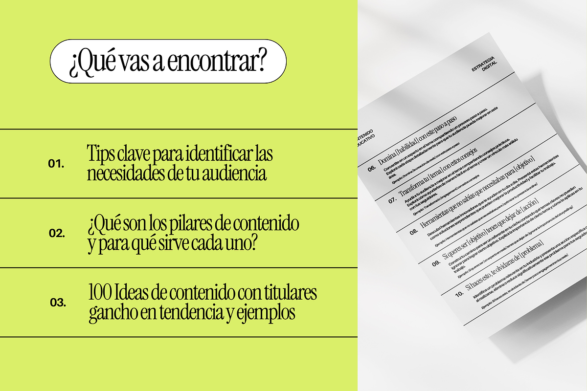 Ebook - 100 Ideas de contenido, a Social Media Template by Mila Estudio (Photo 2 of 4)