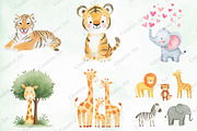 Safari Animals Watercolor Clipart, an Illustration by Creative Art (Thumbnail 6 of 10)