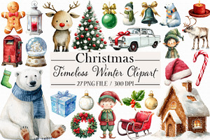 Christmas Timeless Winter Clipart, a Graphic by Libby Wishes