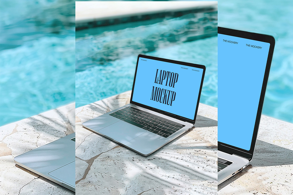 Device Mockup: Laptop by pool, a Mockup by TheMockeryShop (Photo 2 of 2)