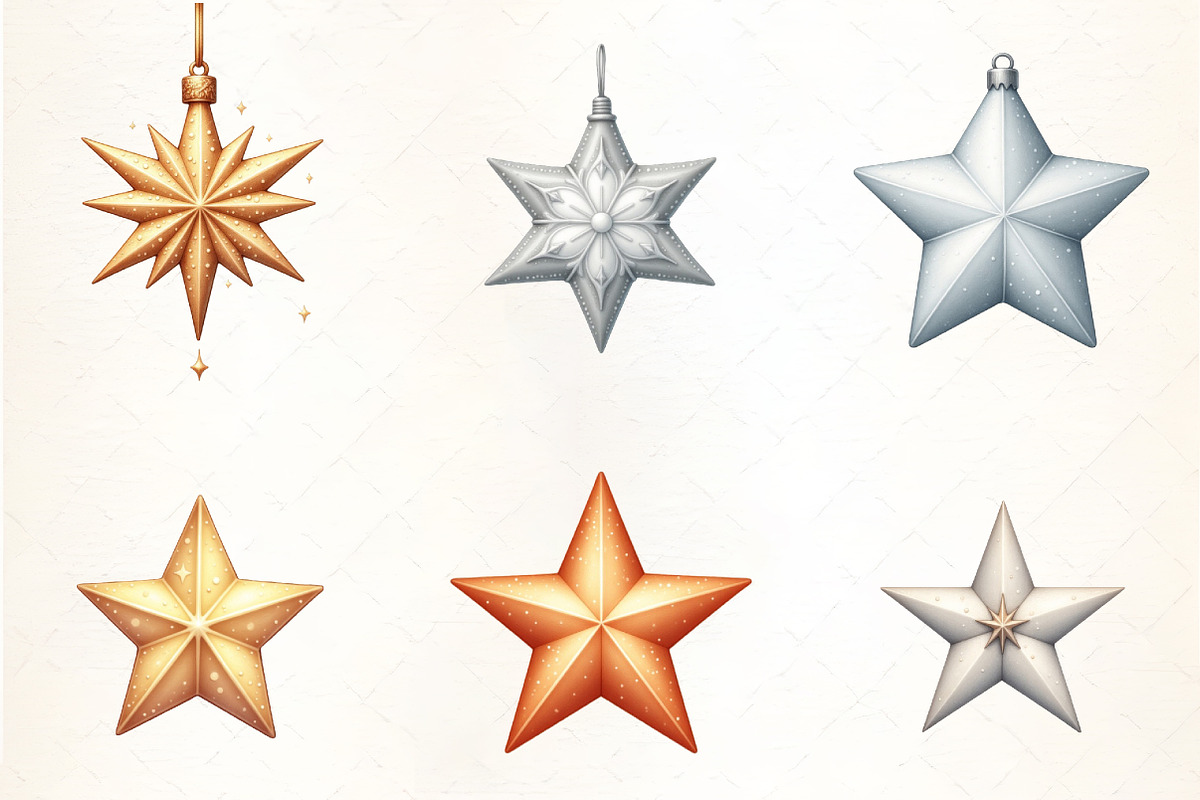 Christmas Star Ornament with Glitter, an Illustration by CrexoraLab (Photo 2 of 5)