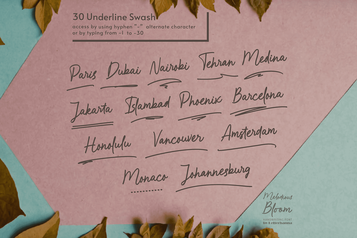 Melodious Bloom Font, a Handwritten Font by Letterhanna Studio (Photo 14 of 16)