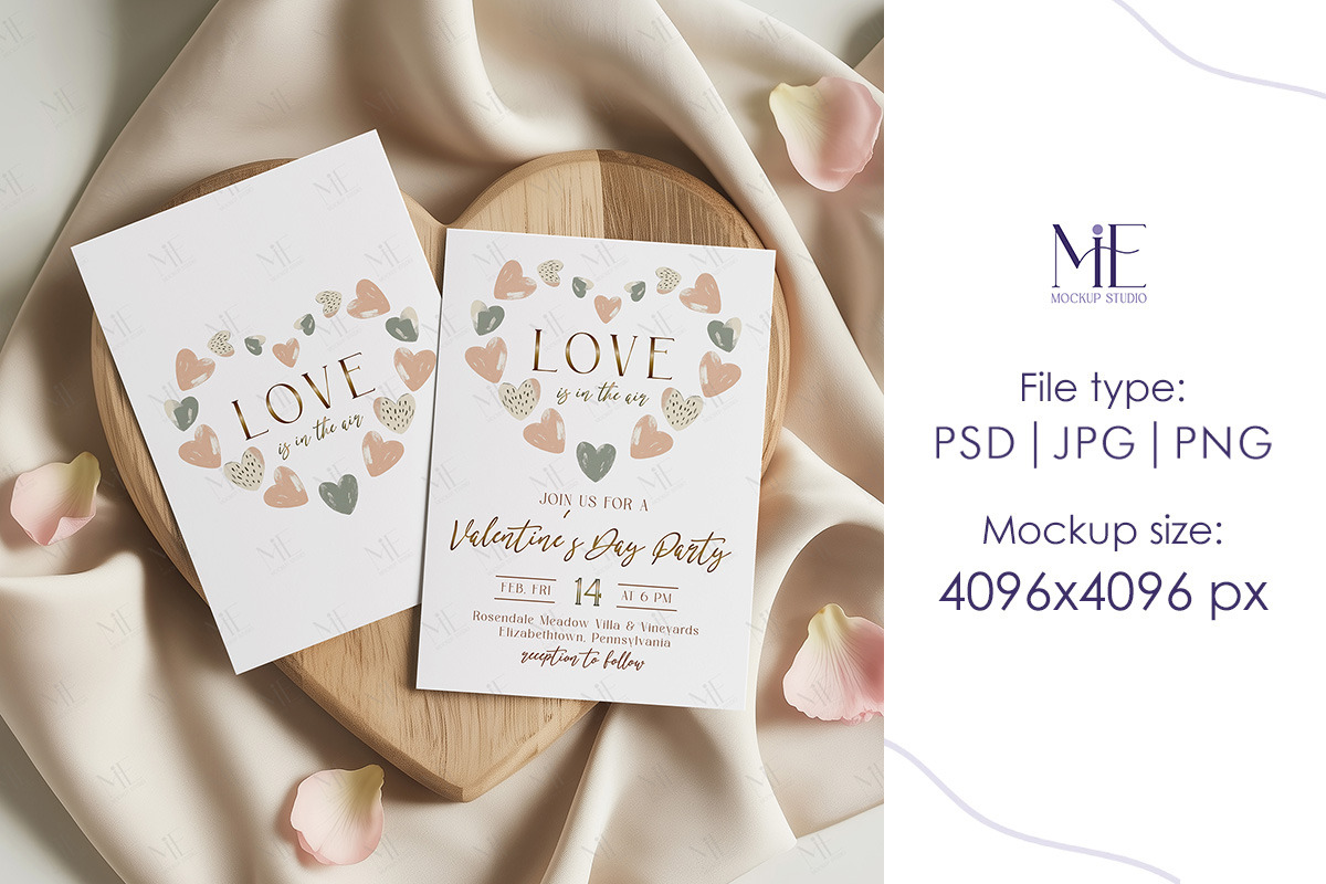 Wedding Invitation Cards Mockup 5x7, a Mockup by Mie Mockup Studio (Photo 2 of 7)