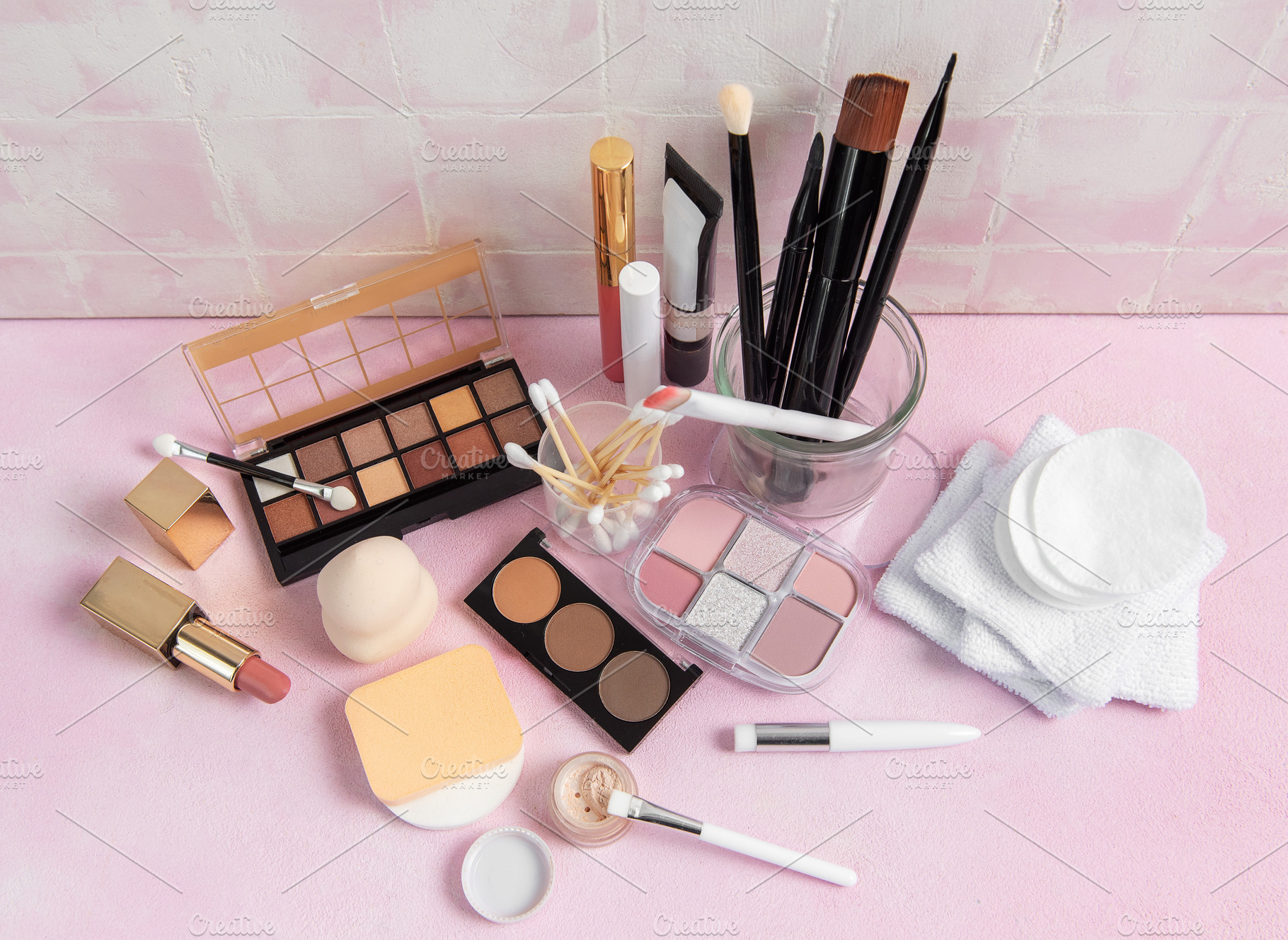 Makeup products and tools for beauty application, a Beauty & Fashion Photo by Olena Rudo