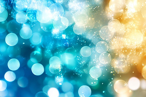 Abstract bokeh lights in vibrant blu, a Photo by Dvoevnore photos