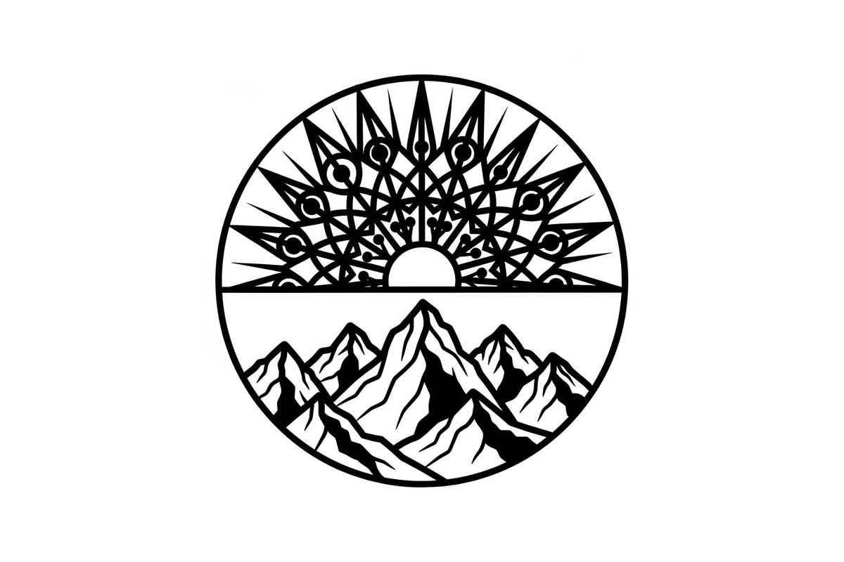 Mountain Sun Circle Design Bundle, an Illustration by Creativeshirt (Photo 10 of 31)
