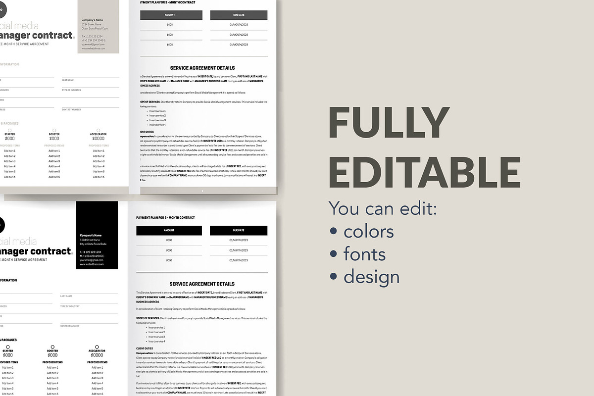 Beige Social Media Contract Template, a Presentation Template by InkBlue Templates (Photo 3 of 6)