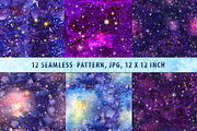 Watercolor patterns Starry sky, a Pattern Graphic by Olgaart (Thumbnail 2 of 3)