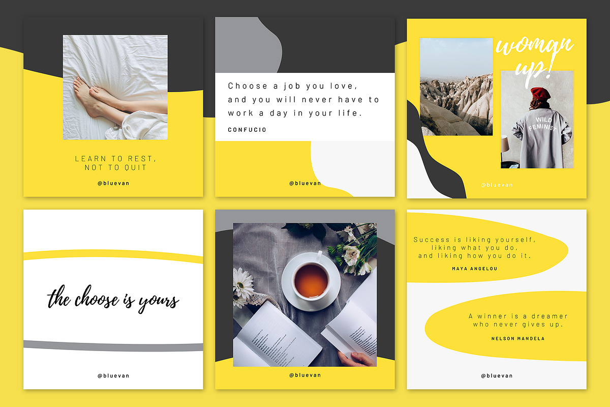 Yellow Curves Instagram Templates, a Social Media Template by bluevan (Photo 5 of 5)
