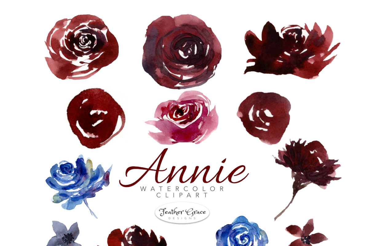 Burgundy & Navy Florals, an Illustration by Feather Grace Designs (Photo 13 of 15)