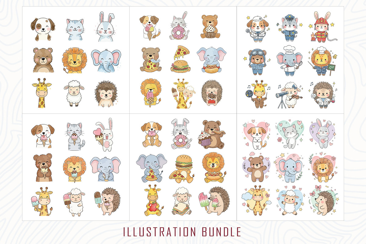 Cute animal illustration bundle, an Animal Illustration by Sofia's Fashion (Photo 3 of 3)