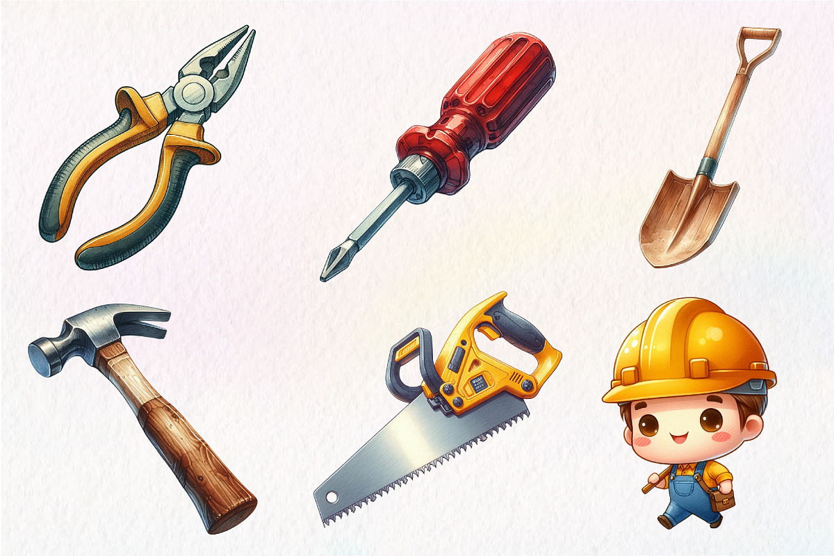 Cute Construction Clipart, an Illustration by Dream Creation (Photo 3 of 7)