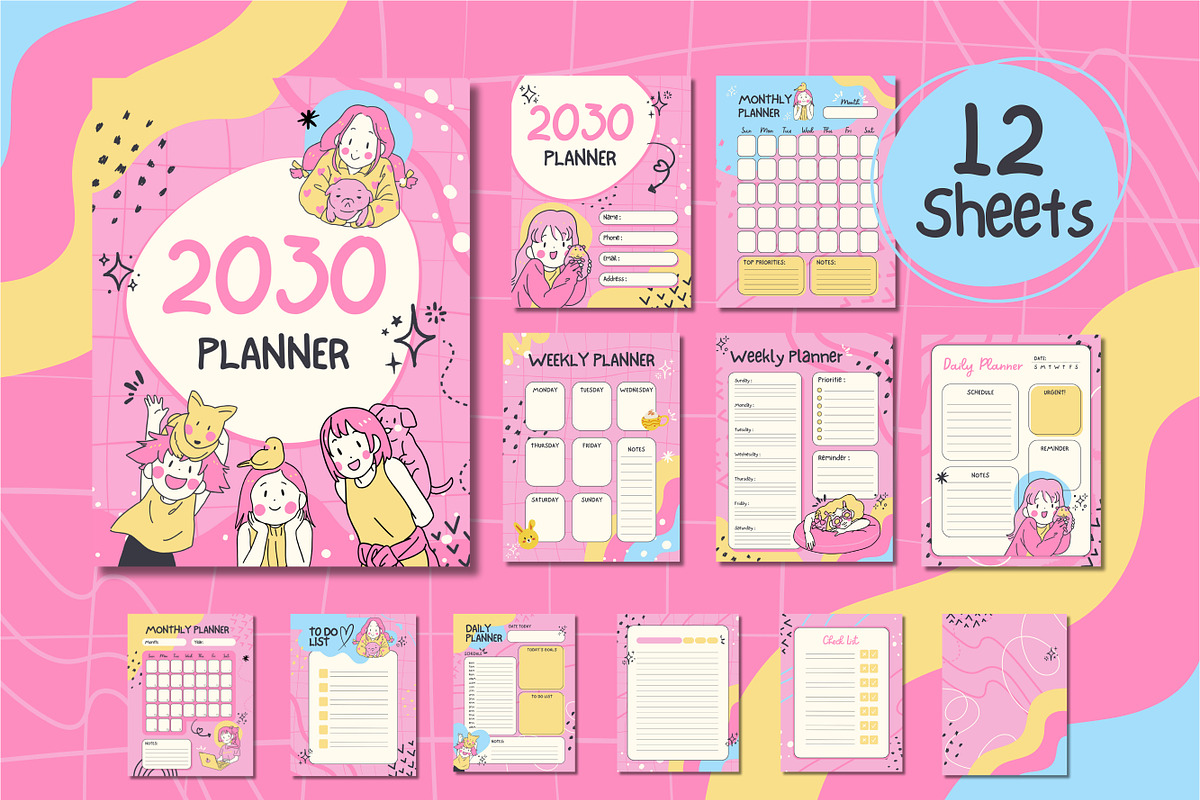 2030 Planner Canva Template Pack, a Design Template by TemplateCastleStore (Photo 2 of 5)