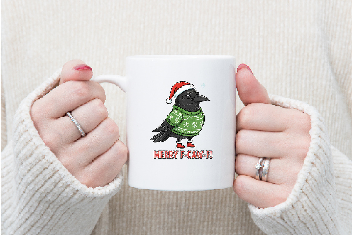 FCAWF Funny Crow Png, an Illustration by Watercolor design (Photo 4 of 6)