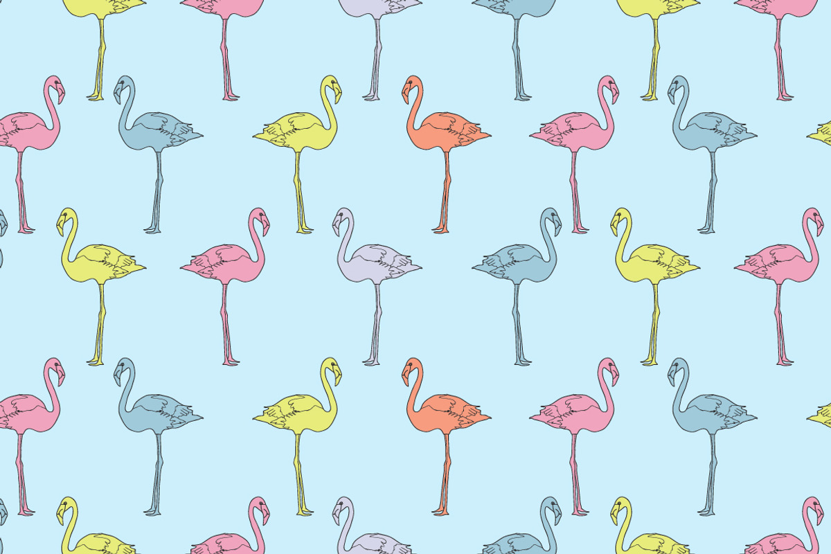 Vector set with flamingos, a Background Graphic by lycka (Photo 4 of 4)