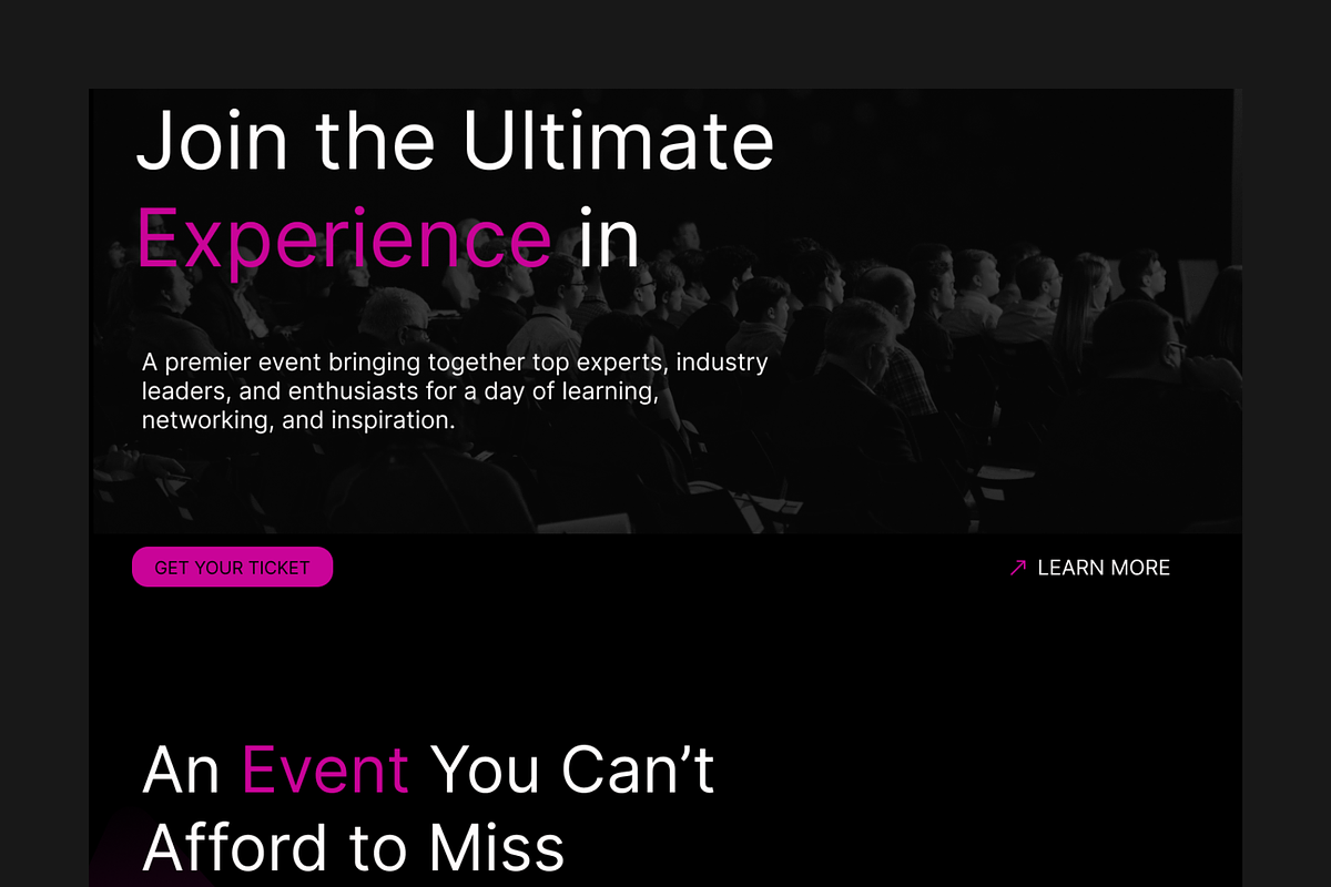 Figma Event Organizer Landing Page, a Landing Page Template by Musara (Photo 3 of 6)