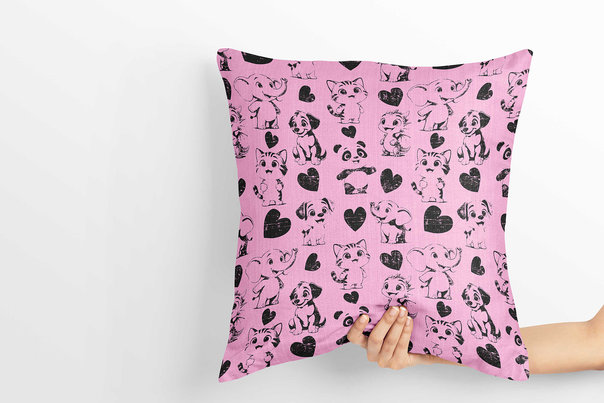 sketch cute animal baby, a Pattern Graphic by AAN Seamless Shop (Photo 2 of 3)