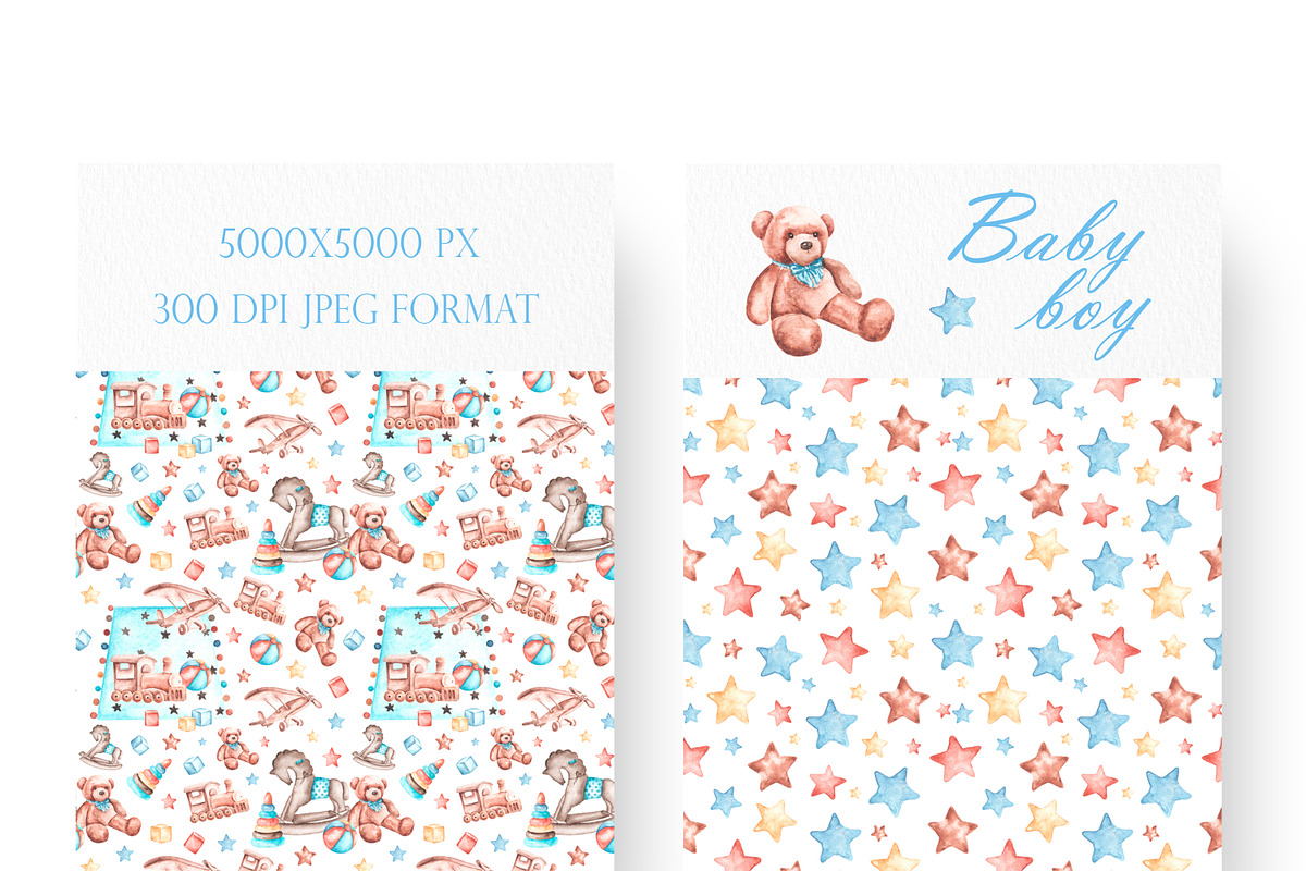 Child boy watercolor set. Birthday., a Person Illustration by SabinaWatercolorArt (Photo 7 of 15)